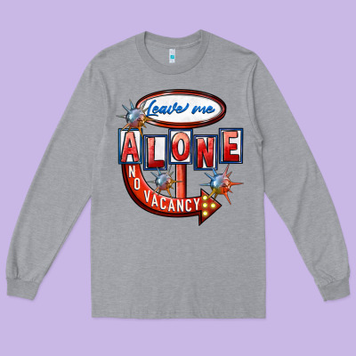 Leave Me Alone Anti Valentines Day Long Sleeve Tee Designed By Fadigitalartstudio