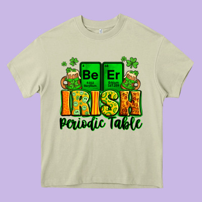 Beer Irish Periodic Table St. Patrick's Heavy Core Tee Designed By Lillyallendesigns