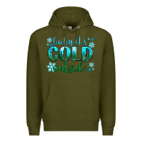 Army Green baby its cold outside Premium Hoodie - NancyCooperArtShop