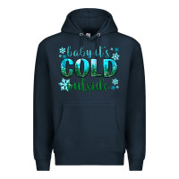 Navy baby its cold outside Premium Hoodie - NancyCooperArtShop
