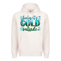 Pale Pink baby its cold outside Premium Hoodie - NancyCooperArtShop