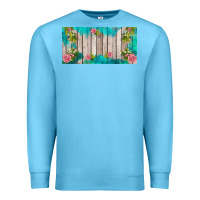 Ocean Blue western floral  license plate template Premium Sweatshirt - BarkalooDesign