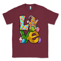 Burgundy Love gnome Easter Classic Tee - Neo Western
