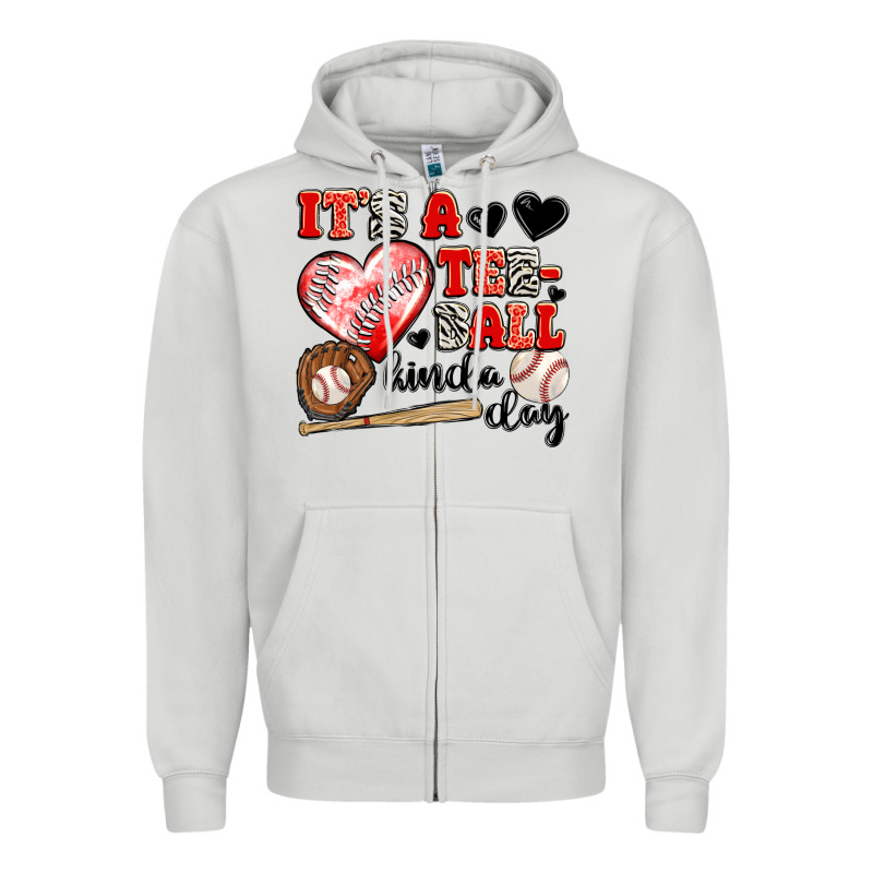 It's A Tee Ball Kinda Day Zipper Hoodie by JahusDesignShop | Teevron