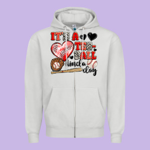 It's A Tee Ball Kinda Day Zipper Hoodie Designed By Jahusdesignshop