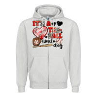 Dove Grey it's a tee ball kinda day Zipper Hoodie - JahusDesignShop