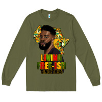 Army Green juneteenth living freeish since 1865 Long Sleeve Tee - HRA Design Shop