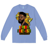 Colony Blue juneteenth living freeish since 1865 Long Sleeve Tee - HRA Design Shop
