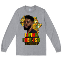 Heather Grey juneteenth living freeish since 1865 Long Sleeve Tee - HRA Design Shop