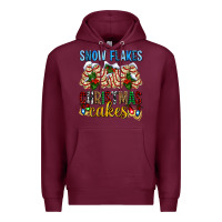 Burgundy snow flakes christmas cakes ado Premium Hoodie - AdoDesignShop