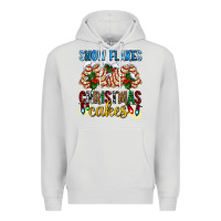 Dove Grey snow flakes christmas cakes ado Premium Hoodie - AdoDesignShop
