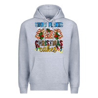 Heather Grey snow flakes christmas cakes ado Premium Hoodie - AdoDesignShop