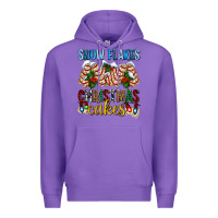 Purple snow flakes christmas cakes ado Premium Hoodie - AdoDesignShop
