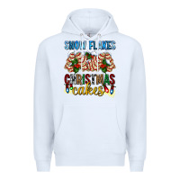 White snow flakes christmas cakes ado Premium Hoodie - AdoDesignShop