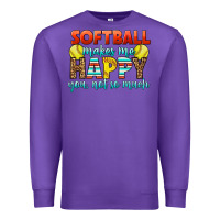 Purple Softball Makes Me Happy You, Not So Much Premium Sweatshirt - LillyAllenDesigns