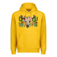 Lemon bull skull with cactus Premium Hoodie - MaliasSmallBusiness
