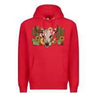 Red bull skull with cactus Premium Hoodie - MaliasSmallBusiness