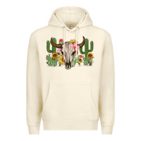 Sandshell bull skull with cactus Premium Hoodie - MaliasSmallBusiness