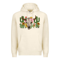 Tofu bull skull with cactus Premium Hoodie - MaliasSmallBusiness