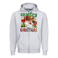 Heather Grey Country Christmas Zipper Hoodie - BundleAndBundleShop