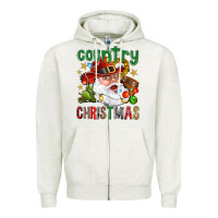 Oatmeal Heather Country Christmas Zipper Hoodie - BundleAndBundleShop