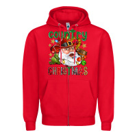 Red Country Christmas Zipper Hoodie - BundleAndBundleShop