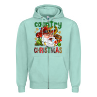 Seafoam Country Christmas Zipper Hoodie - BundleAndBundleShop