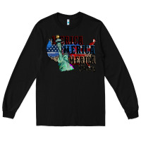 Black Merica Merica Merica vibes 4th of july Long Sleeve Tee - CowGirlArtShop