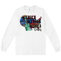 White Merica Merica Merica vibes 4th of july Long Sleeve Tee - CowGirlArtShop