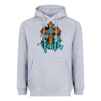 Heather Grey faith western turquoise Heavyweight Hoodie - AdoDesignShop