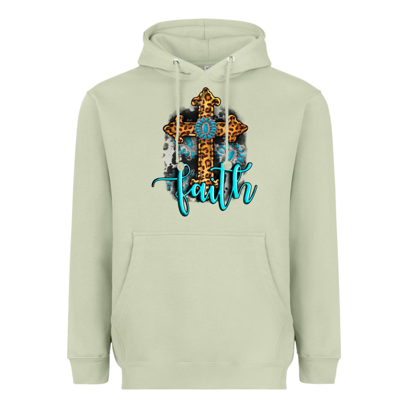Faith Western Turquoise Heavyweight Hoodie by AdoDesignShop | Teevron