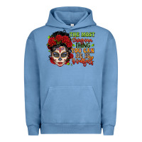 Pigment Pebble Blue the most chingona thing you can be is yourself sug Urban Hoodie - LillyAllenDesigns