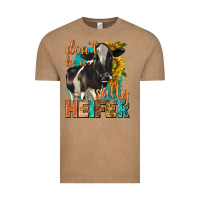 Vintage Coffee dont be a salty heifer with sunflowers Vintage Tee - texasbilliewilder