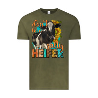 Vintage Olive dont be a salty heifer with sunflowers Vintage Tee - texasbilliewilder
