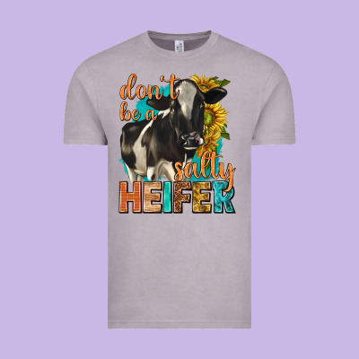 Vintage Tee dont be a salty heifer with sunflowers