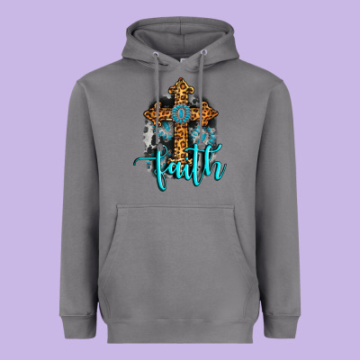 Faith Western Turquoise Heavyweight Hoodie Designed By Adodesignshop
