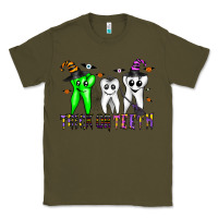 Army Green trick or teeth Classic Tee - CowhideDigitalArt