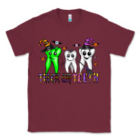 Burgundy trick or teeth Classic Tee - CowhideDigitalArt