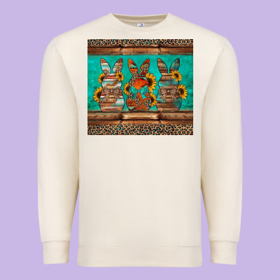 Western Easter Bunnies Premium Sweatshirt Designed By Jasminsmagicworld