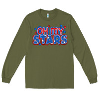 Army Green Oh my stars 4th of july Long Sleeve Tee - CowGirlArtShop