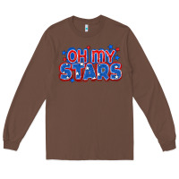 Chestnut Oh my stars 4th of july Long Sleeve Tee - CowGirlArtShop