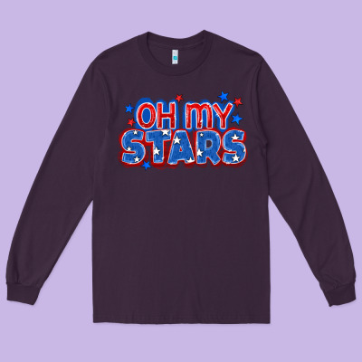 Oh My Stars 4th Of July Long Sleeve Tee Designed By Cowgirlartshop