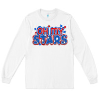White Oh my stars 4th of july Long Sleeve Tee - CowGirlArtShop