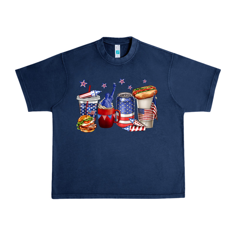 4th Of July Coffee Cups Urban Heavy Tee by texasbilliewilder | Teevron