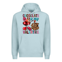 Blue Mist chocolate is my valentine Premium Hoodie - NancyCooperArtShop