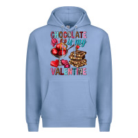 Colony Blue chocolate is my valentine Premium Hoodie - NancyCooperArtShop