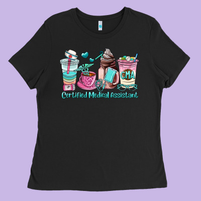 Certified Medical Assistant Coffee Cup Ladies Tee Designed By Adodesignshop