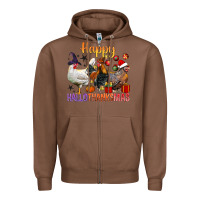 Chestnut Happy Hallothanksmas Chick Zipper Hoodie - BundleAndBundleShop