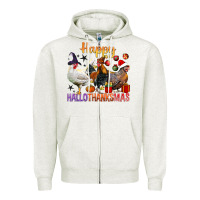 Happy Hallothanksmas Chick Zipper Hoodie | Teevron