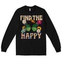 Black Kind The Happy Long Sleeve Tee - CowhideDigitalArt